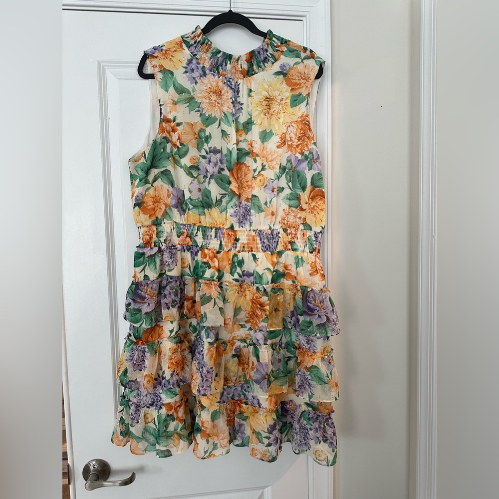 NWT Express Floral High Neck Sleeveless Dress Size XL